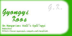 gyongyi koos business card