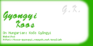 gyongyi koos business card